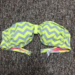 PINK chevron strapless bathingsuit top